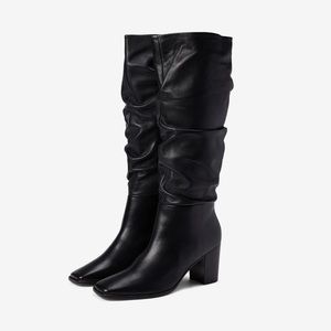 Andre Assous Valerie Black Tall Leather Boots Size 6.5